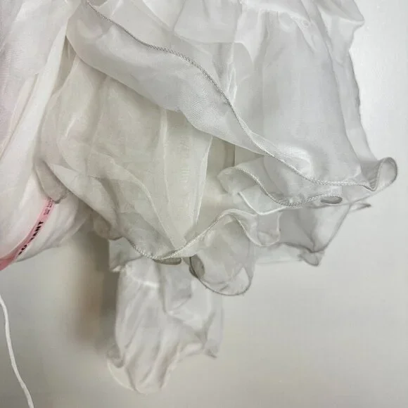 MAC DUGGAL Rosette Chiffon Cutout Empire Waist Gown in White Size US 8 - Picture 11 of 12